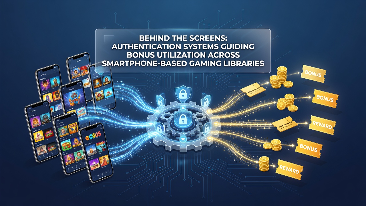 Authentication interface on a smartphone screen showing secure login for gaming apps with bonus indicators