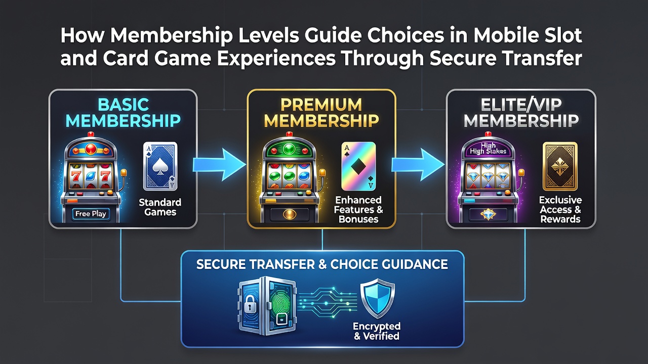 Secure mobile payment interface highlighting tier-based transfer options for slots and card games