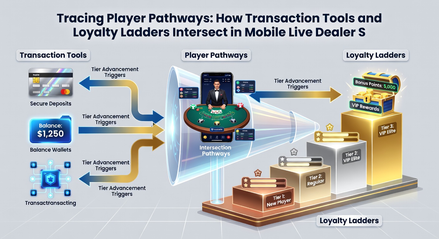 Player progression dashboard displaying loyalty tier milestones alongside recent mobile transaction history